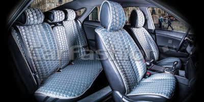 Комплект Накидок Carfashion для автомобиля "CARBON PLUS" серый/серый/серый купить в Тюмени