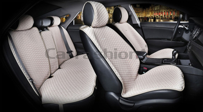 Комплект Накидок Carfashion для автомобиля "PALERMO PLUS" бежевый/бежевый