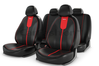 Чехлы на сидение автомобиля Carfashion "GALS" красный/черный/красный