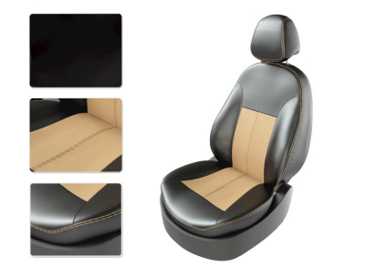 Автомобильные чехлы для BMW "X1 E-84" черный/бежевый/бежевый