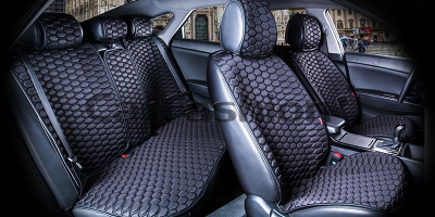 Комплект Накидок Carfashion для автомобиля "CARBON PLUS" черный/черный/черный купить в Тюмени