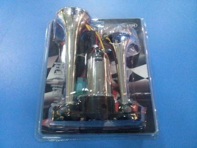 Сигнал звуковой ST-1020C 2 рожка,хром, с встроенным мотором, 12V, блистер