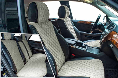Комплект Накидок Carfashion для автомобиля "BULLET PLUS" св.серый/т.серый