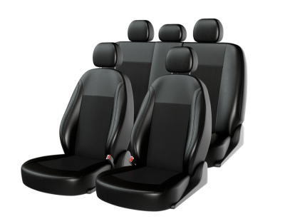 Чехлы на сидение автомобиля Carfashion "ATOM LEATHER", черный/черный/черный купить в Тюмени