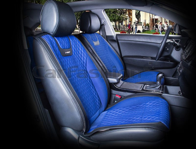 Накидки автомобильные Carfashion Фронт "TORINO" синий/черный/синий купить в Тюмени