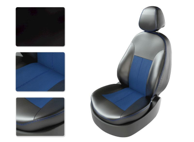 Автомобильные чехлы для OPEL "ASTRA H SD HB" черный/синий/синий купить в Тюмени