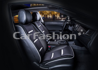 Накидки автомобильные Carfashion Фронт "BUSINESS черный/черный/белый купить в Тюмени